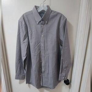 Stafford Men's Black and White Checkered Button Down Shirt